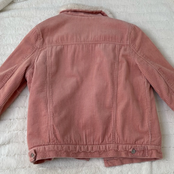 Pink Corduroy Sherpa Jacket, Women’s Size 10 Unisex - Picture 4 of 6
